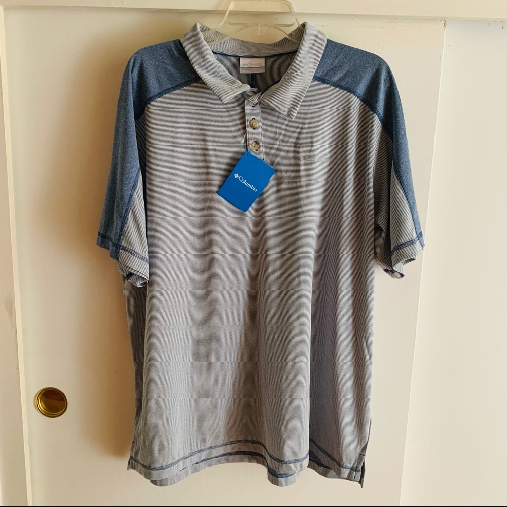 Columbia Men’s Summit View Blue Polo Shirt Size:XL